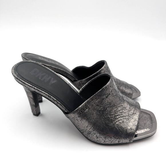DKNY Bronx Open Toe Pump Heel Sandal Women's Dark Gunmetal Size US7M EU37.5B - Picture 3 of 10
